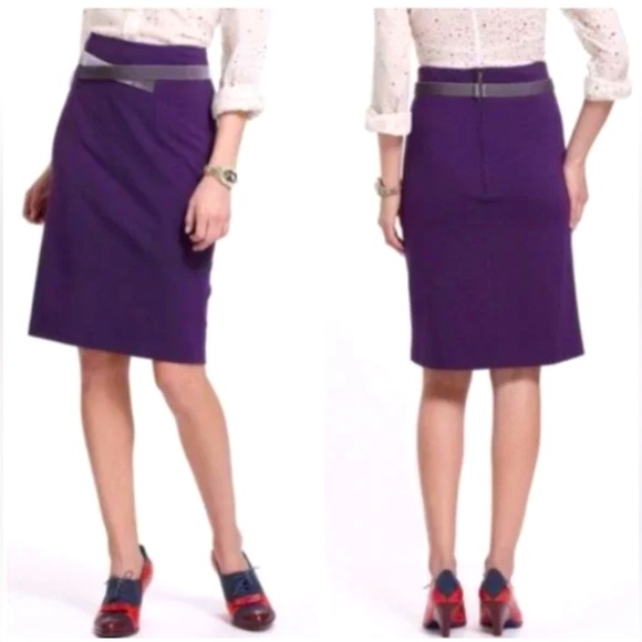 NWOT Anthropologie Girls of Savoy Purple Gray Velvet Holiday Skirt 8 M Medium - Picture 1 of 4